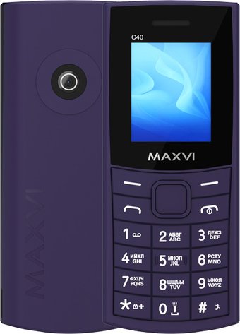 Кнопочный телефон Maxvi C40 (фиолетовый)