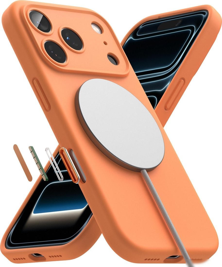 Чехол для телефона Ringke Silicone Magnetic для iPhone 17 Pro Max (Tangerine)
