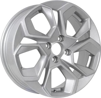 Литые диски KDW KD1620 16x6.5" 5x114.3мм DIA 60.1мм ET 45мм Light Silver Painted