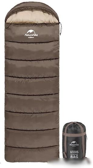 Спальный мешок Naturehike U350 NH20MSD07 (правая молния, коричневый)
