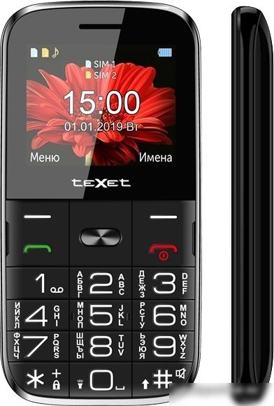 Кнопочный телефон TeXet TM-B227 (черный)