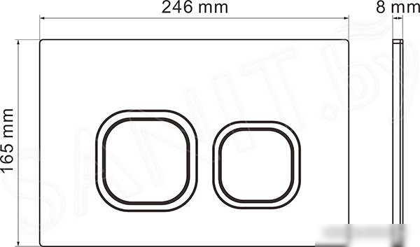 Унитаз подвесной Roxen Simple Compact в комплекте с инсталляцией StounFix Slim 6 в 1 966428 (кнопка: серый бетон)