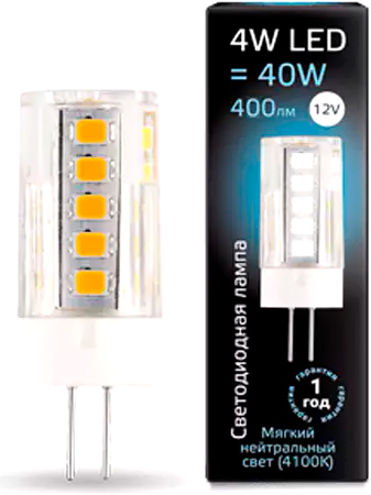 Светодиодная лампочка Gauss Elementary G4 12V 4W 400lm 4100K 10724