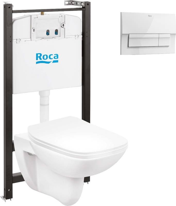 Унитаз подвесной Roca Debba 893104970 + 8901170B0 (с кнопкой)