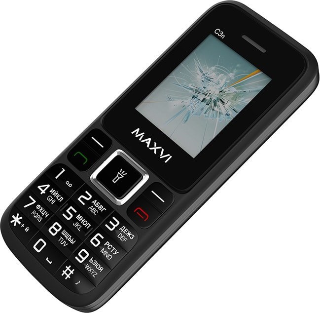 Кнопочный телефон Maxvi C3n (черный)