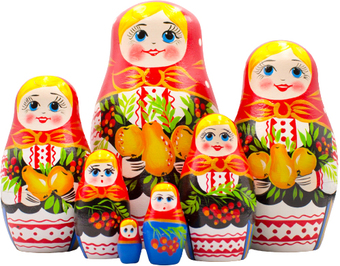 Развивающая игра Брестская Матрешка С грушами, яблоками и красной смородиной (набор 7 шт)