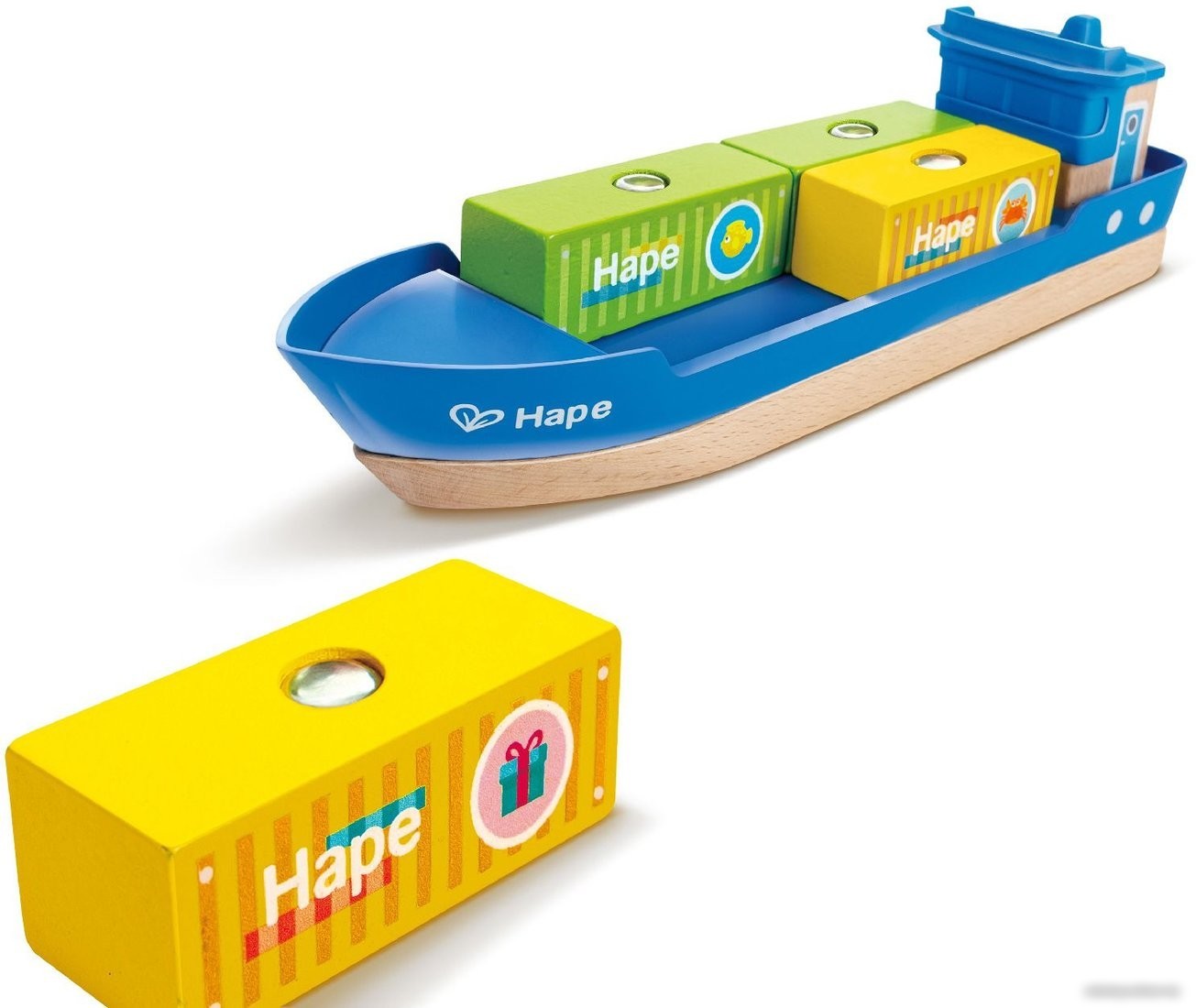 Набор Hape Грузовой корабль и подъемный кран. У моря E3792-HP