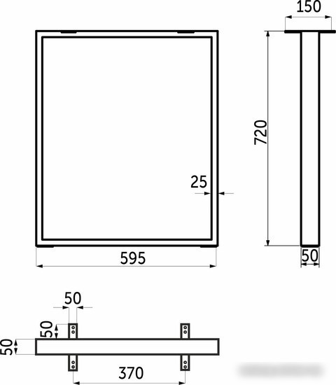 Подстолье для стола AksHome Thor 595x720 (белый)