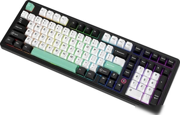 Клавиатура Ajazz AK980 V2 (черный/белый/бирюзовый, Ajazz Flying Fish)