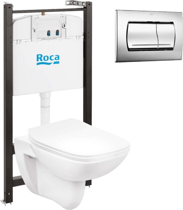 Унитаз подвесной Roca Debba 893104970 + 8901150B1 (с кнопкой)