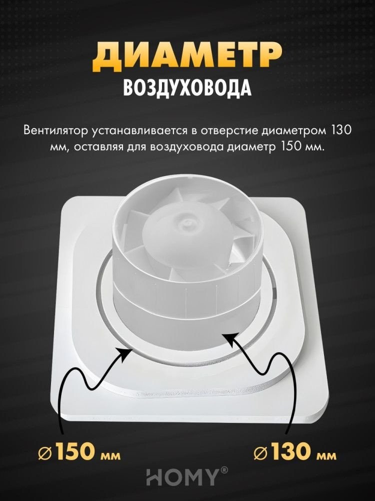 Вентиляционная решетка HOMY AIR квадратный AS125WT 20x20 (белая)