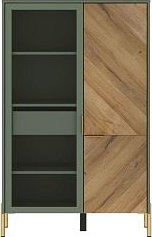 Шкаф-гармошка Black Red White Siena REG1W1D/140 (дымчатый зеленый/дуб вотан)