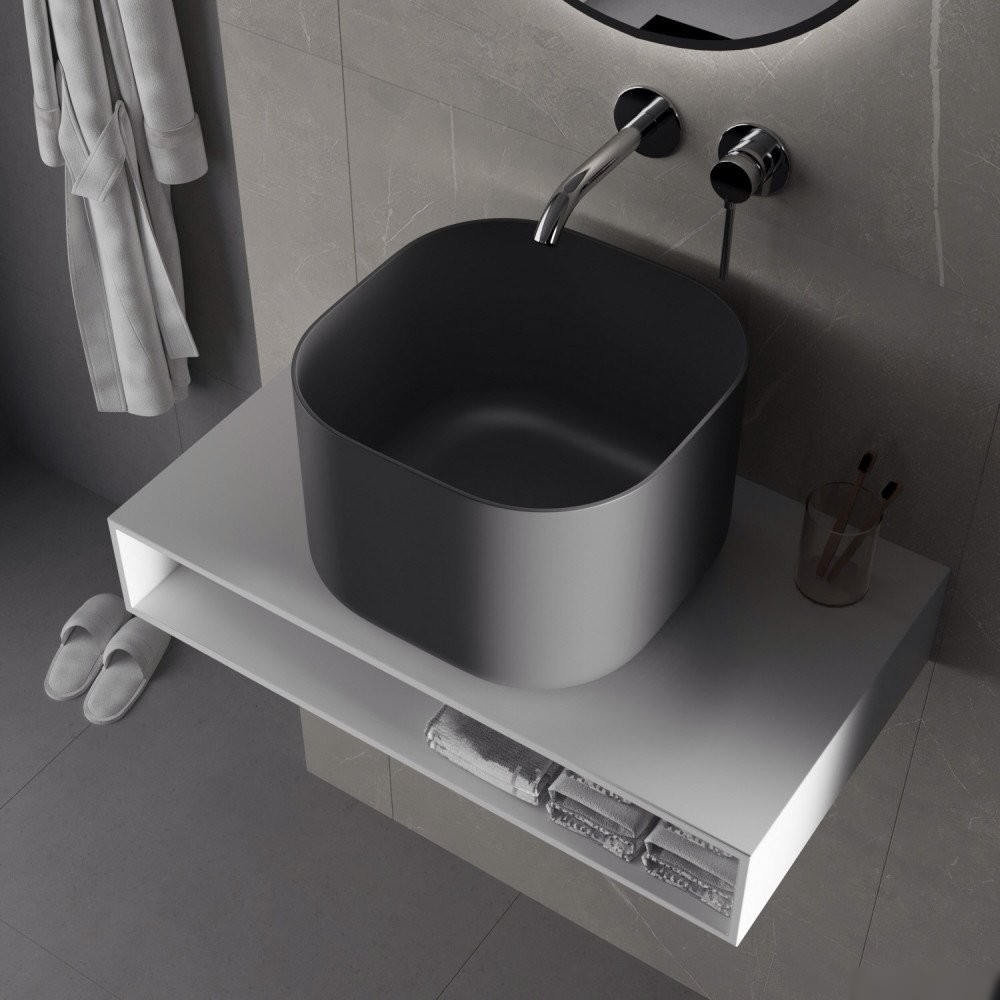Умывальник Abber Rechteck AC2222MB (черный матовый)