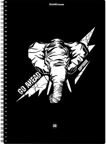 Общая тетрадь Erich Krause Go Аhead Black and White 80 л клетка 54122