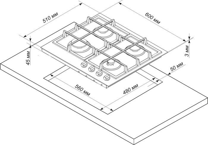 Варочная панель De luxe GG4 750229F-062