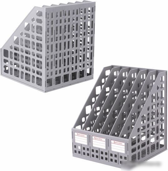 Лоток для бумаг BRAUBERG Maxi Plus 237016 (серый)