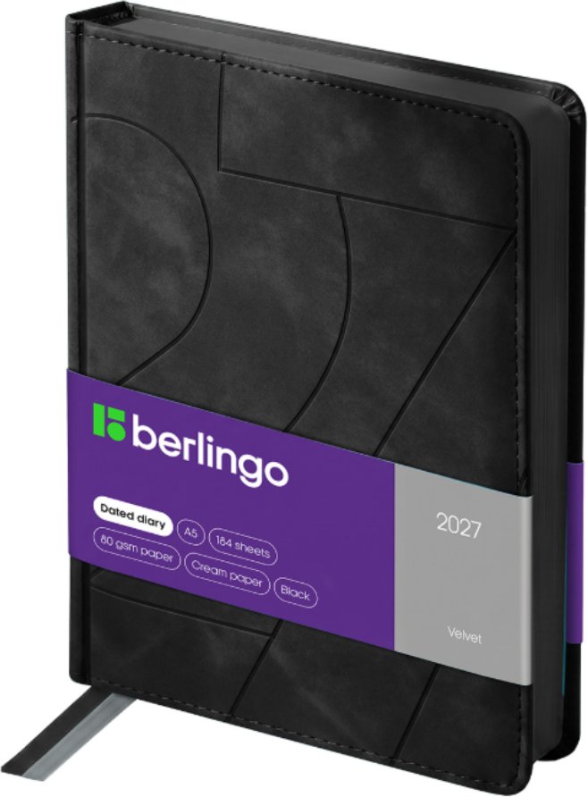 Ежедневник Berlingo Velvet 2027г DD7_43502 (184л, черный)