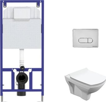 Унитаз подвесной Cersanit Carina S-MZ-CARINA-XL-COn-S-DL-w + 525 040000 + D3 040033