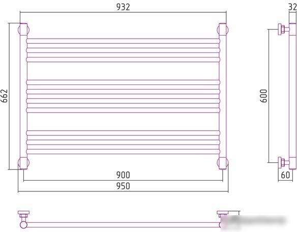Полотенцесушитель Сунержа Богема L 600x900 00-0202-6090