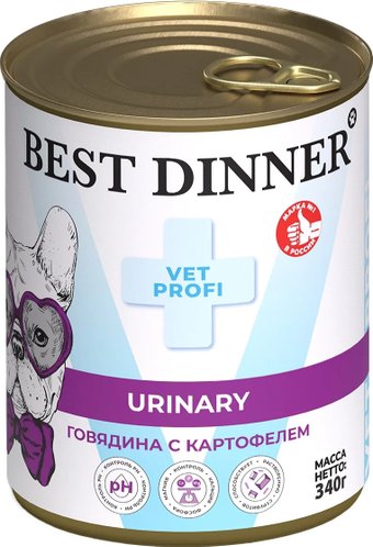 Консервированный корм для собак Best Dinner Urinary Exclusive VET PROFI Говядина с картофелем (340 г)