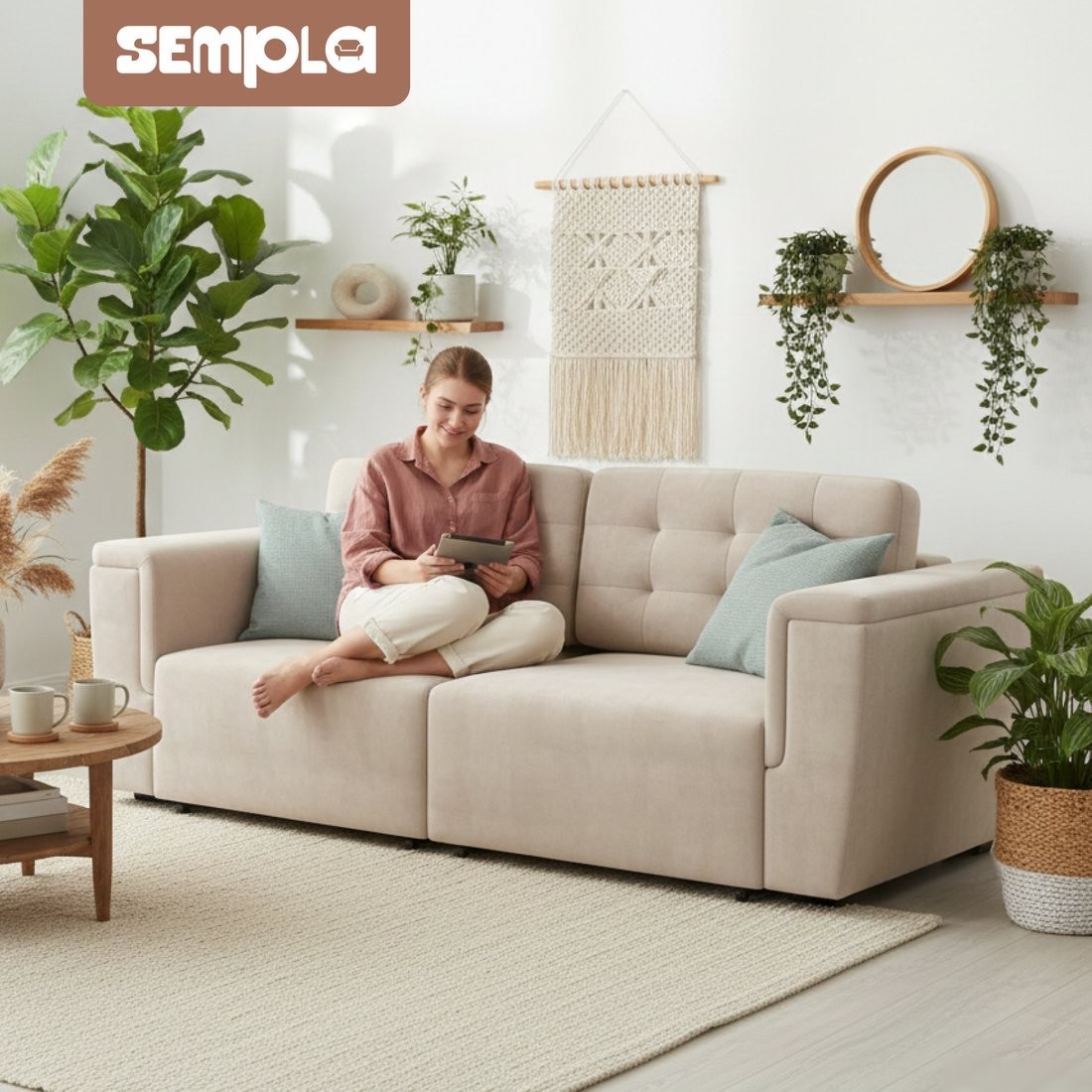 Диван Sempla Милан 1 (тиффани бежевый)
