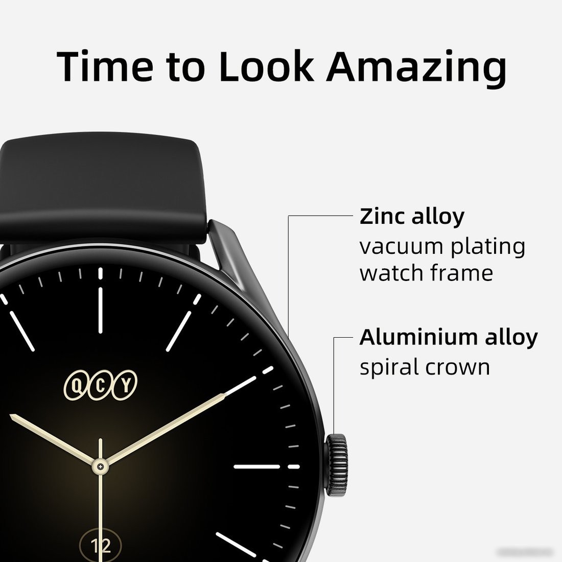 Умные часы QCY Watch GT (серебристый/белый)