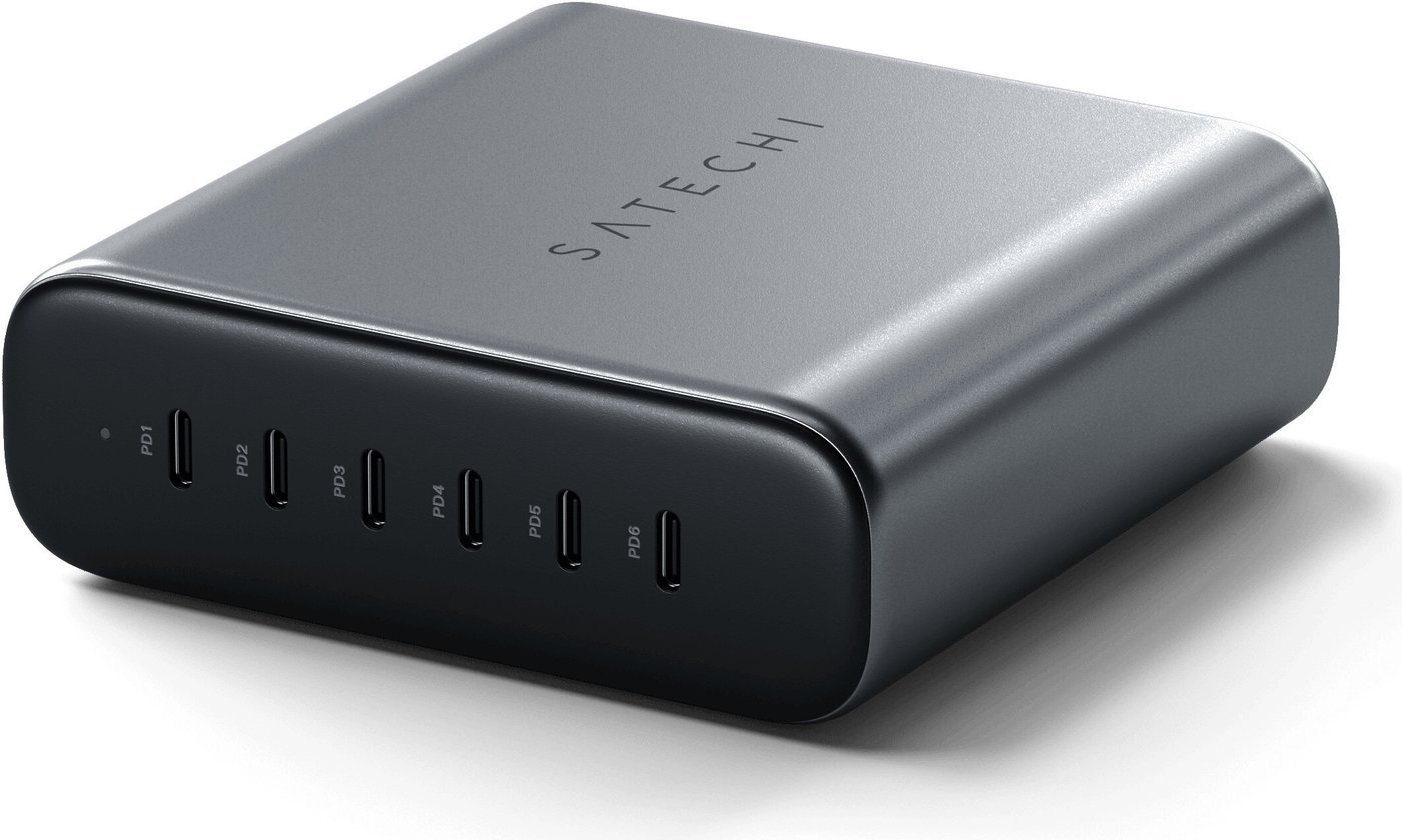 Сетевое зарядное Satechi 200W USB-C 6-Port GaN Charger ST-C200GM-EU