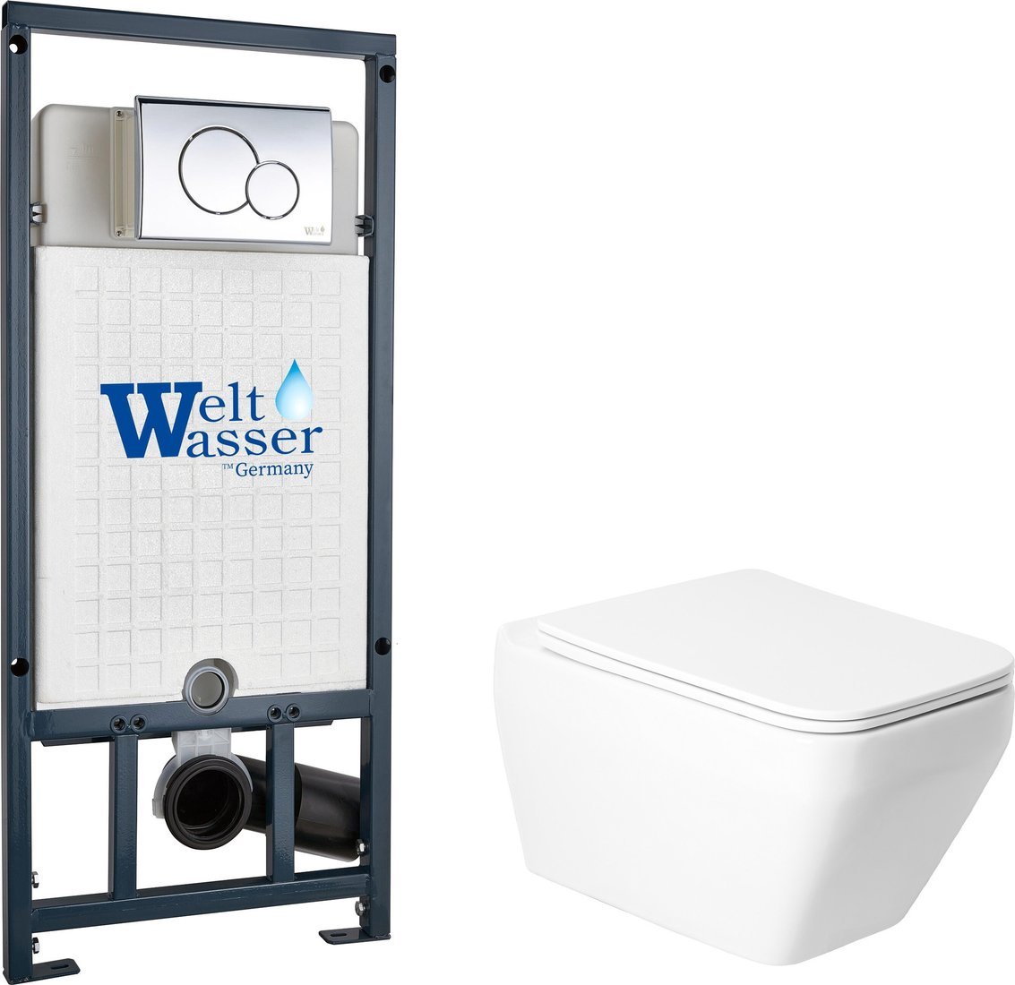 Унитаз подвесной Saniteco KW-9010W + Marberg 507 + Marberg 507 RD CR