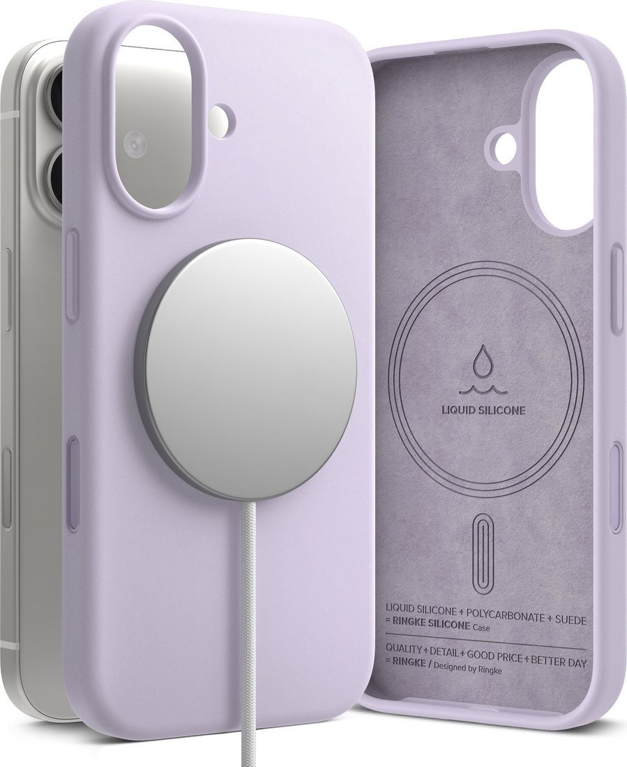 Чехол для телефона Ringke Silicone Magnetic для iPhone 17 (Light Purple)