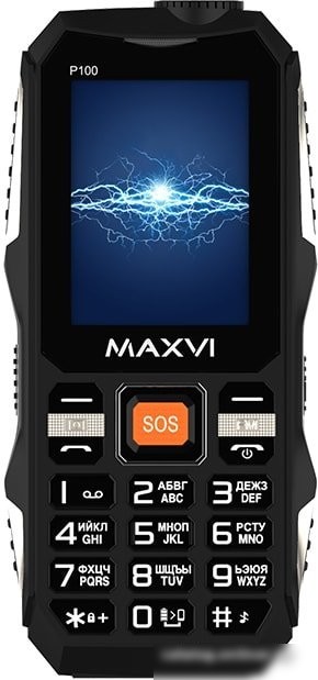 Кнопочный телефон Maxvi P100 (черный)