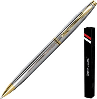Ручка шариковая BRAUBERG De luxe silver 141414