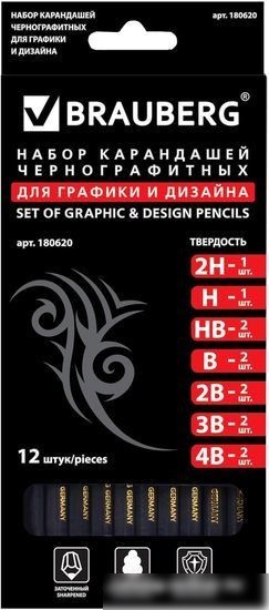 Набор простых карандашей BRAUBERG Black jack 180620 (12 шт.)