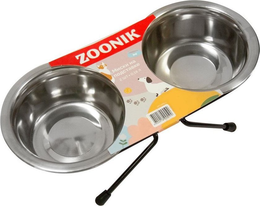 Подставка для мисок Zoonik 0883-1 (черный, с мисками)