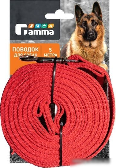 Поводок Gamma Апорт 11012010 (красный)