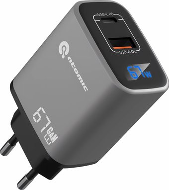 Сетевое зарядное Atomic Voyage G671 GAN 67W (темно-серый)
