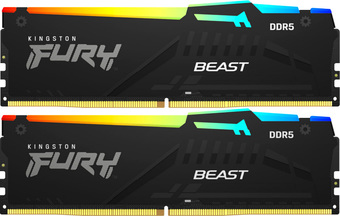 Оперативная память Kingston FURY Beast RGB 2x32ГБ DDR5 5200 МГц KF552C40BBAK2-64