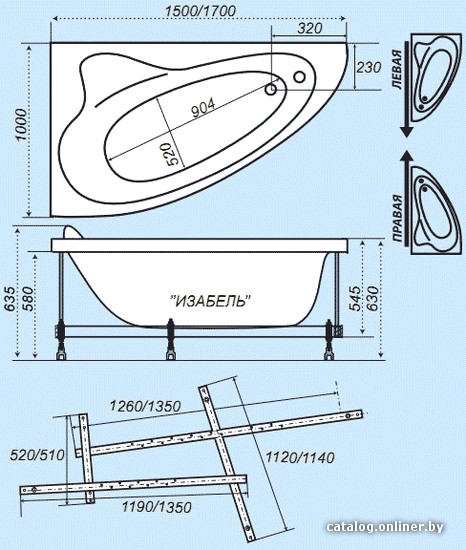 Ванна Triton ИЗАБЕЛЬ 170x100