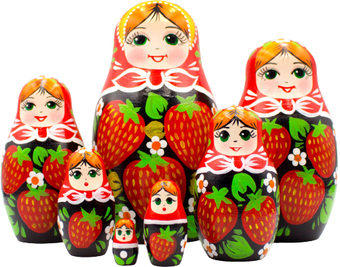 Развивающая игра Брестская Матрешка В сарафане с клубникой (набор 7 шт)