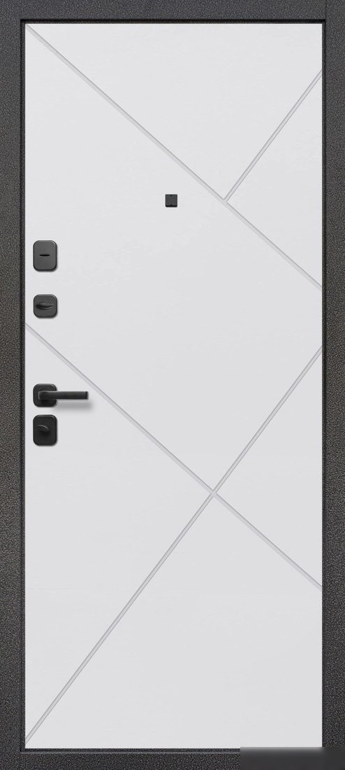 Металлическая дверь Guard 7см Серебро/белый матовый (96x205, левая)