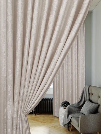 Комплект штор Mio Tesoro Мрамор 150x250 (2 шт, молоко)