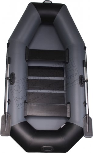 Гребная лодка Vivax К250 c полом-книгой (без киля, серый/черный)