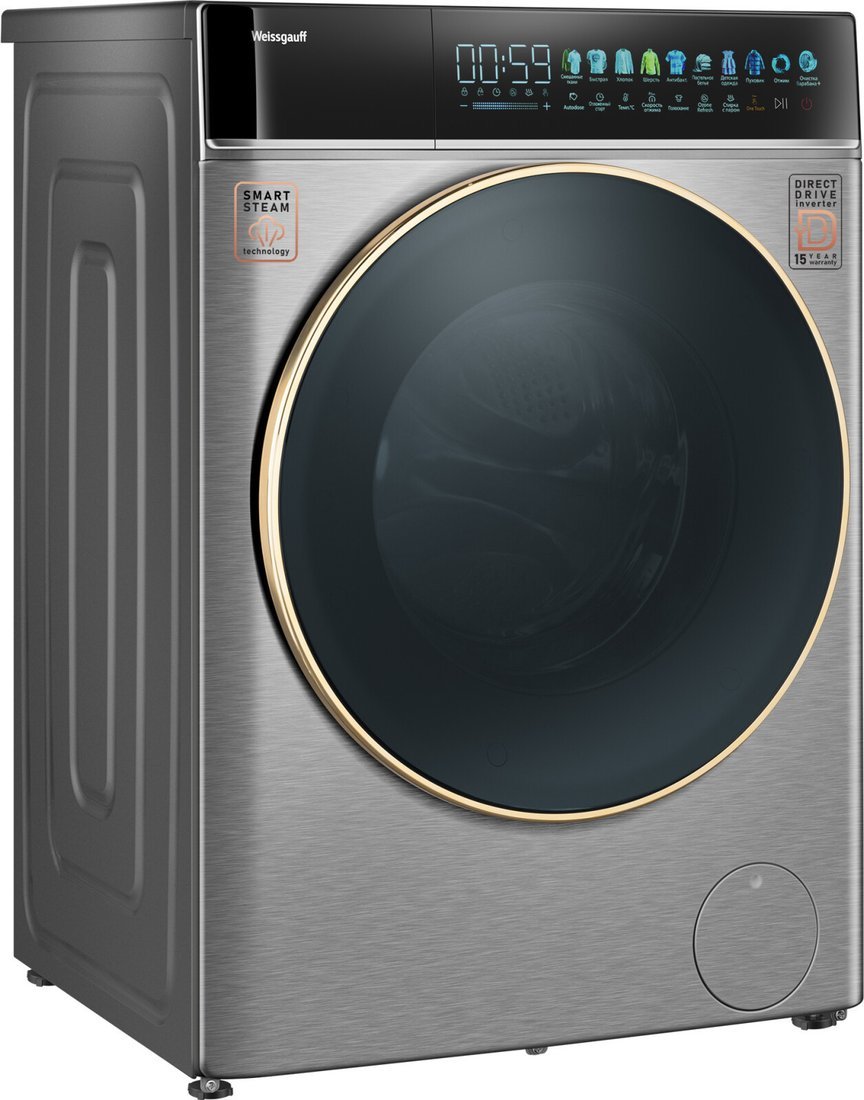 Стиральная машина Weissgauff WM 58411 Direct Drive Inverter Premium Steam Steel