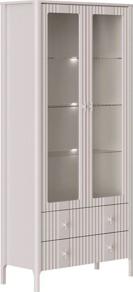 Шкаф-витрина Black Red White Dalia REG2W2S с подсветкой (персидский жемчуг)