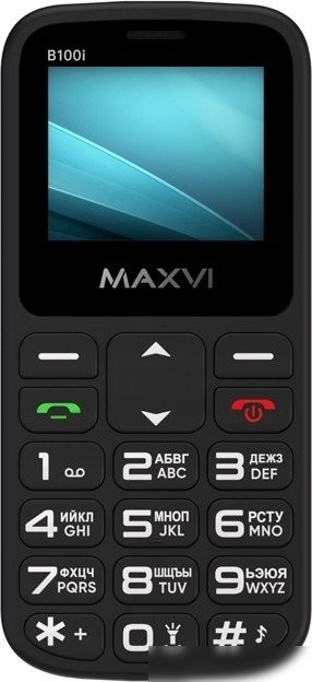 Кнопочный телефон Maxvi B100i (черный)