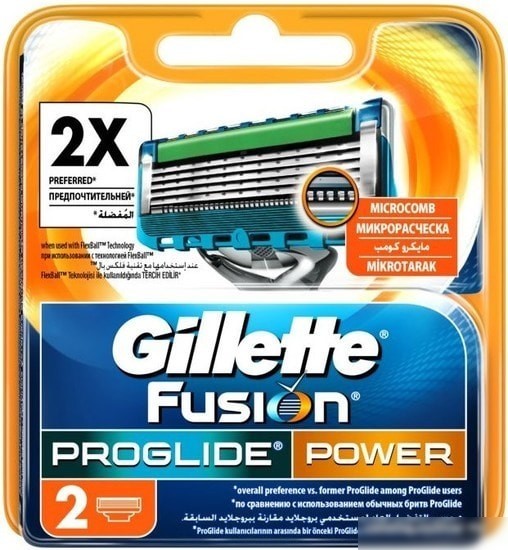 Сменное лезвие Gillette Fusion5 Proglide Power (2 шт)