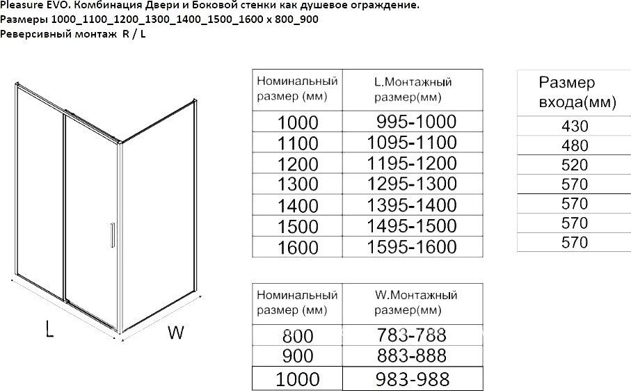 Душевая стенка Aquanet Pleasure Evo 100 AE65-F100-BT (черный анодированный)