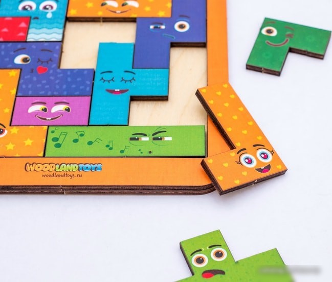 Мозаика/пазл WoodLand Toys Тетрис Смайлики 065209
