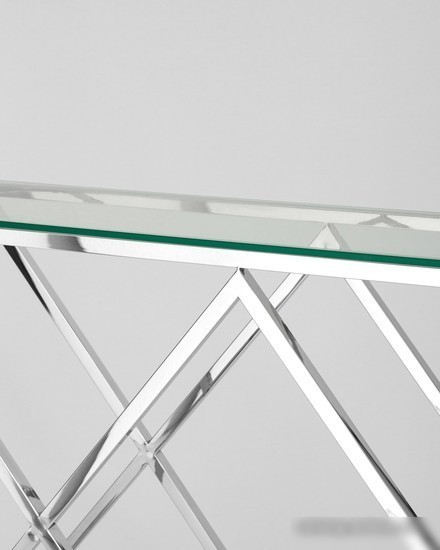Консольный стол Stool Group Инсигния 115x30 ECST-026 (прозрачное стекло/сталь серебристый)