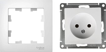 Розетка Systeme Electric AtlasDesign ATN000141 + ATN000101 (белый/белый)