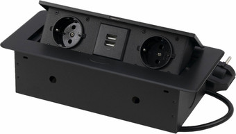 Блок розеток AKS Nova USB выдвижной (2 розетки, черный)